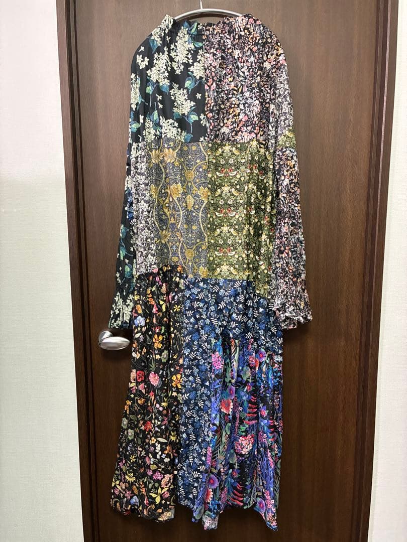 ameri vintage リバティパッチワークワンピース　M