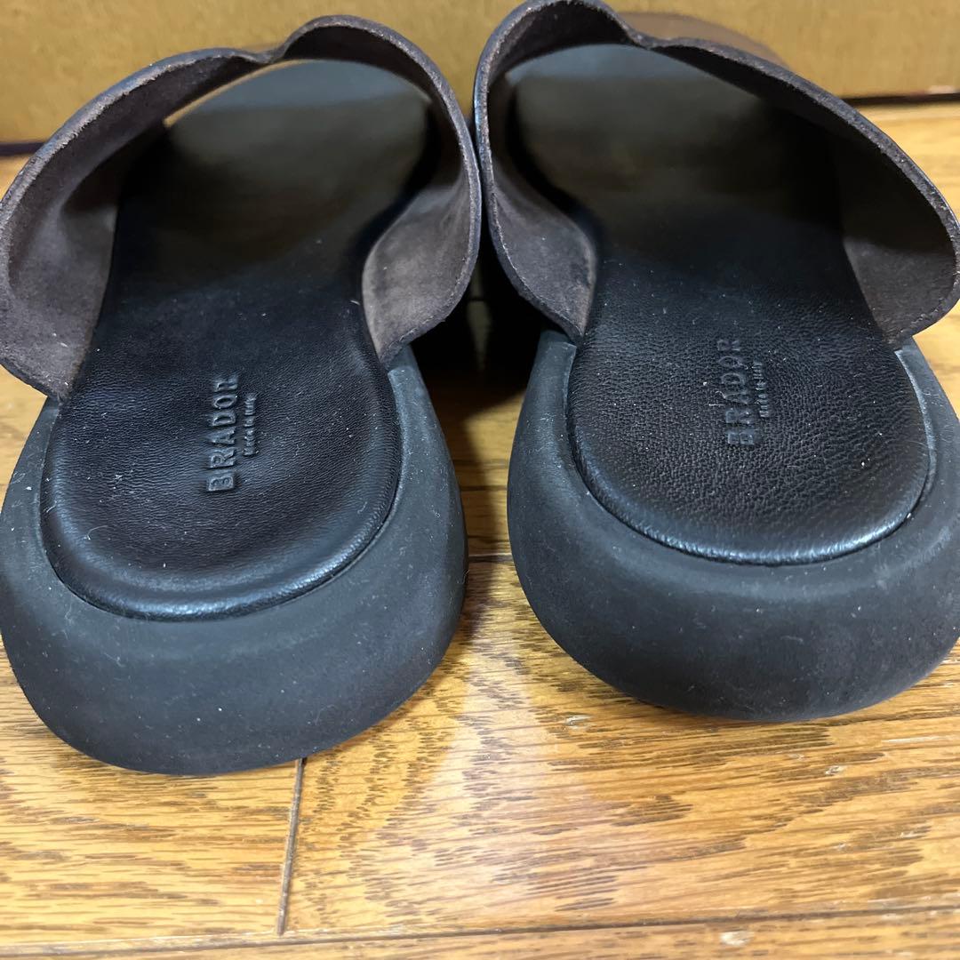 BRADOR 厚底レザーサンダル　38 ダークブラウン　　ブラドール　イタリア製