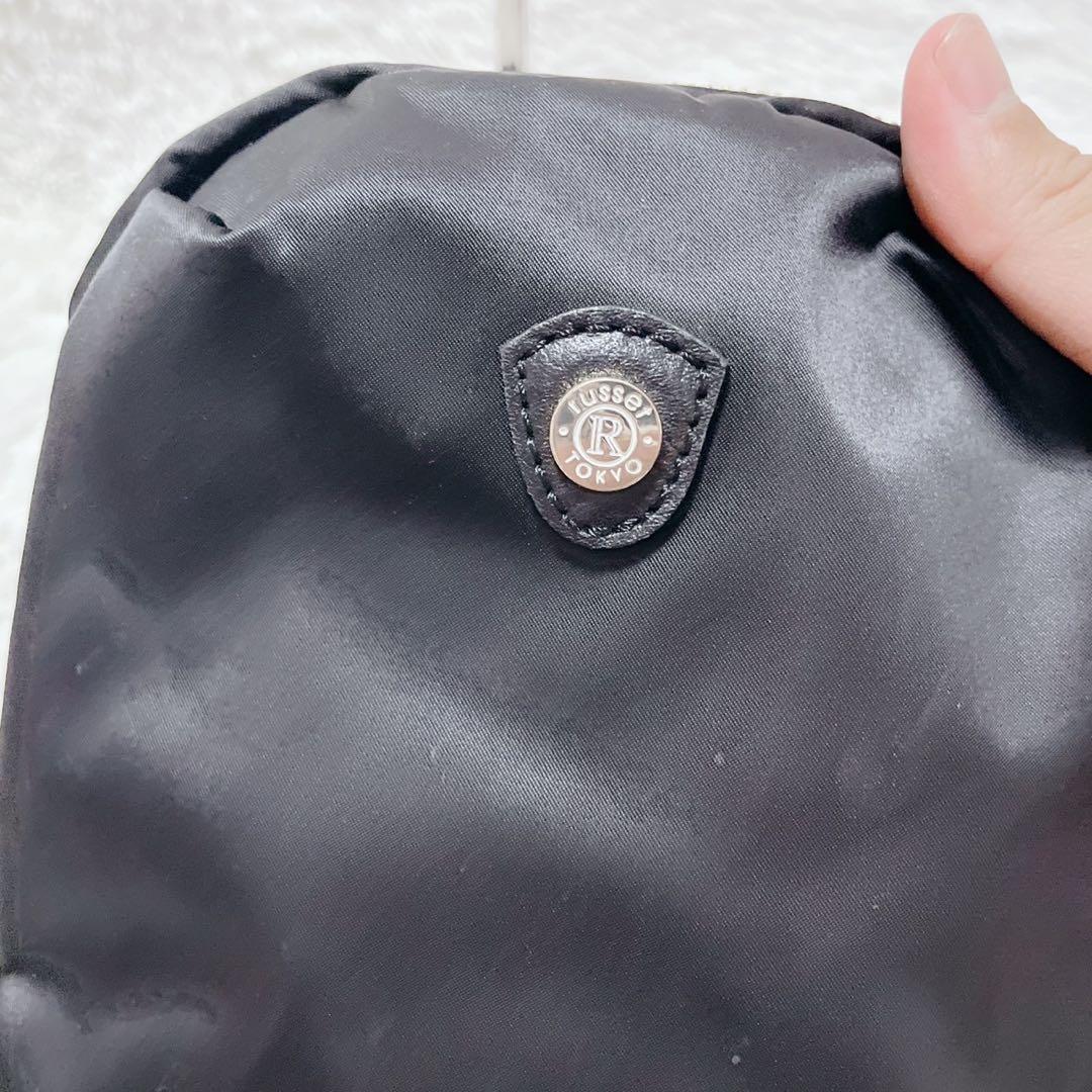 RUSSET ブラック　ボディバッグ　レディース　金具　ナイロン　日本製