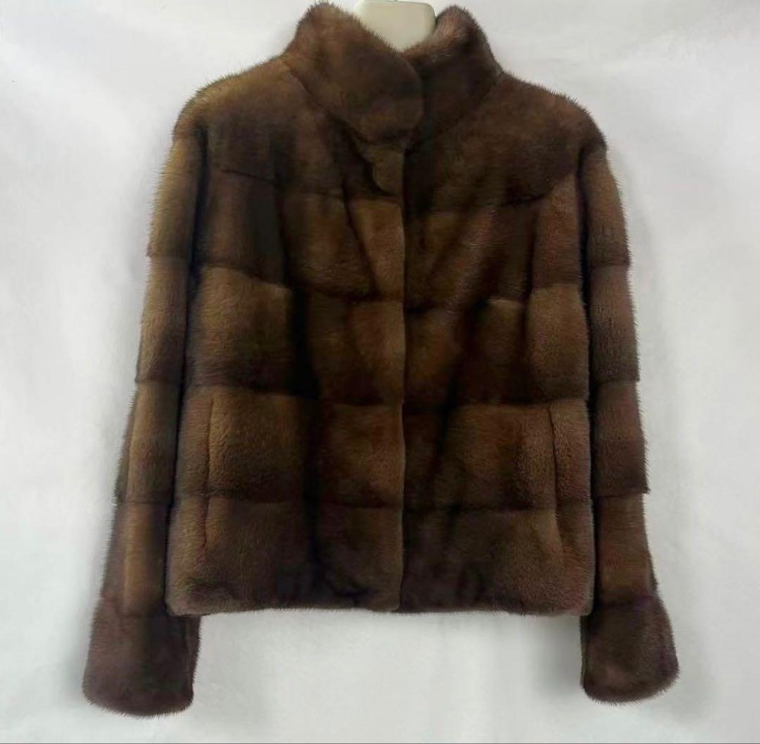 チョコレートブラウンミンク　ショートコート