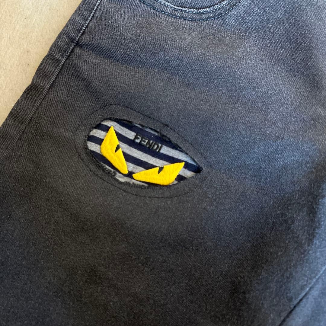 フェンディ　ブラックデニム　ジーパン　パンツ　　モンスター