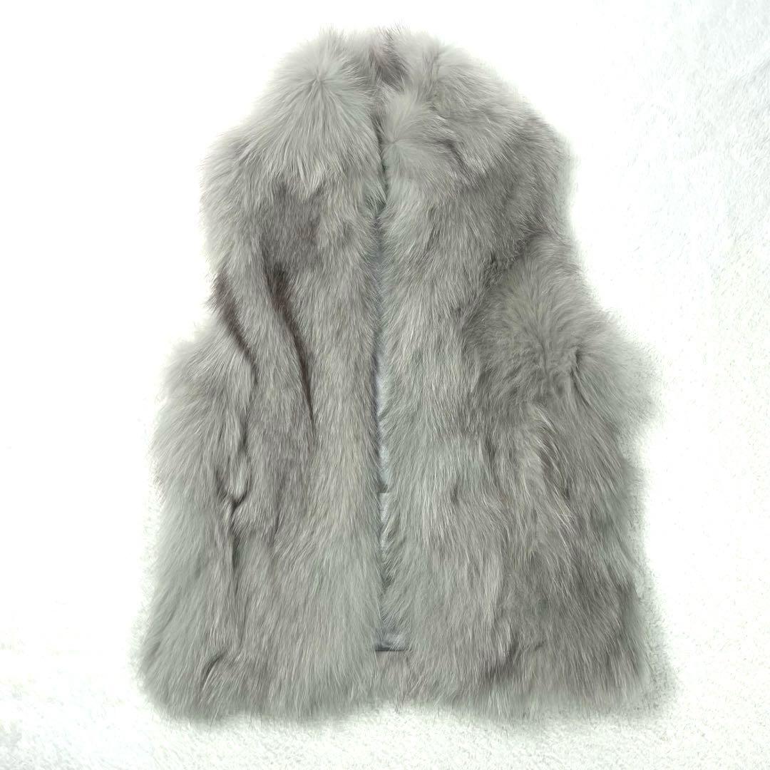 美品✨SUGAR ROSE フォックスファー ベスト ジレ ベージュ フリー