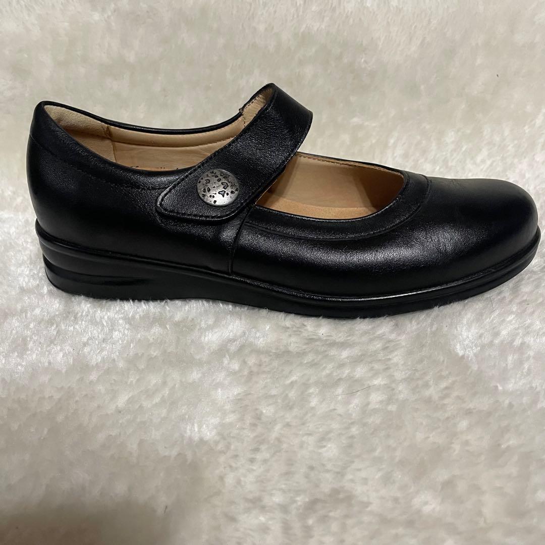 【極美品】Finn comfortフィンコンフォート 本革 黒 レザー