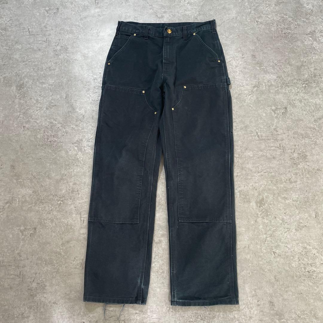 N*売様 カーハート ダブルニー ペインターパンツ ブラック 黒 W32×L32