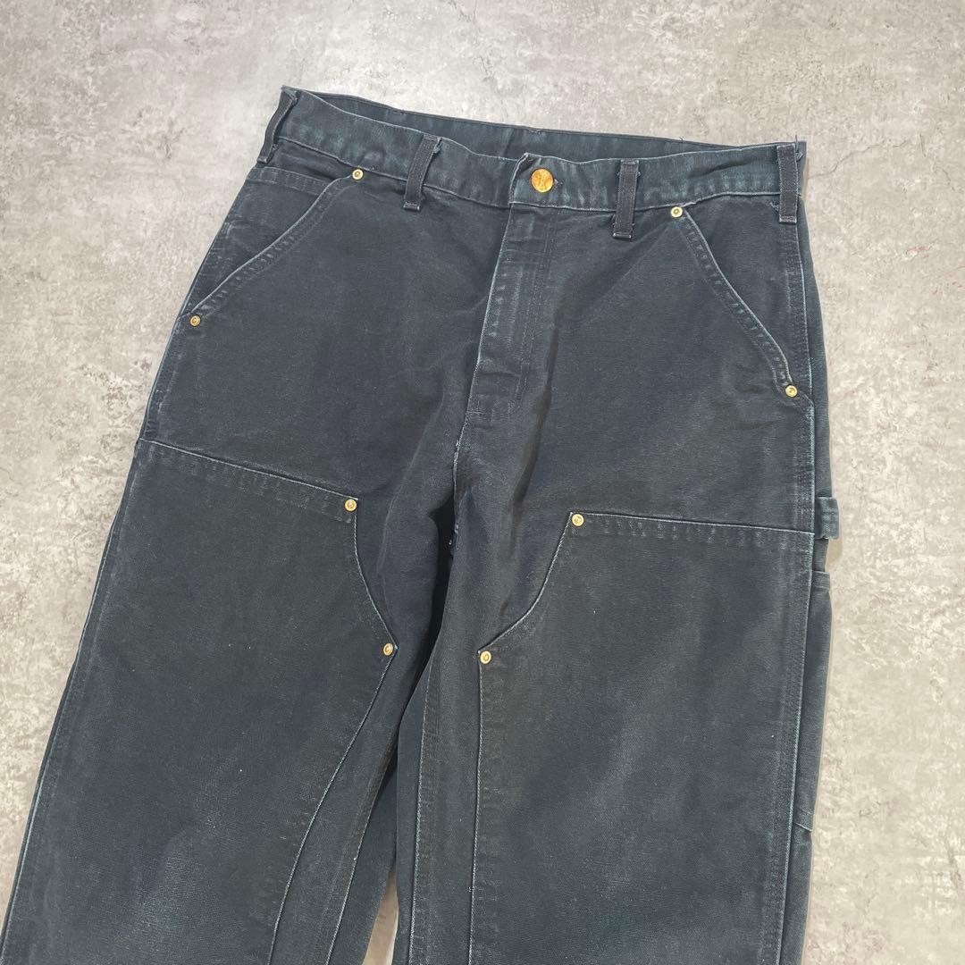 N*売様 カーハート ダブルニー ペインターパンツ ブラック 黒 W32×L32