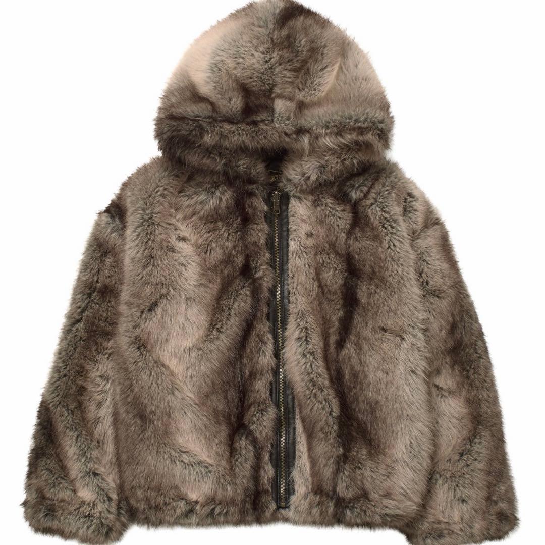 ジャケット・アウター X-girl PATCHED FAUX FUR HOODED JACKET M