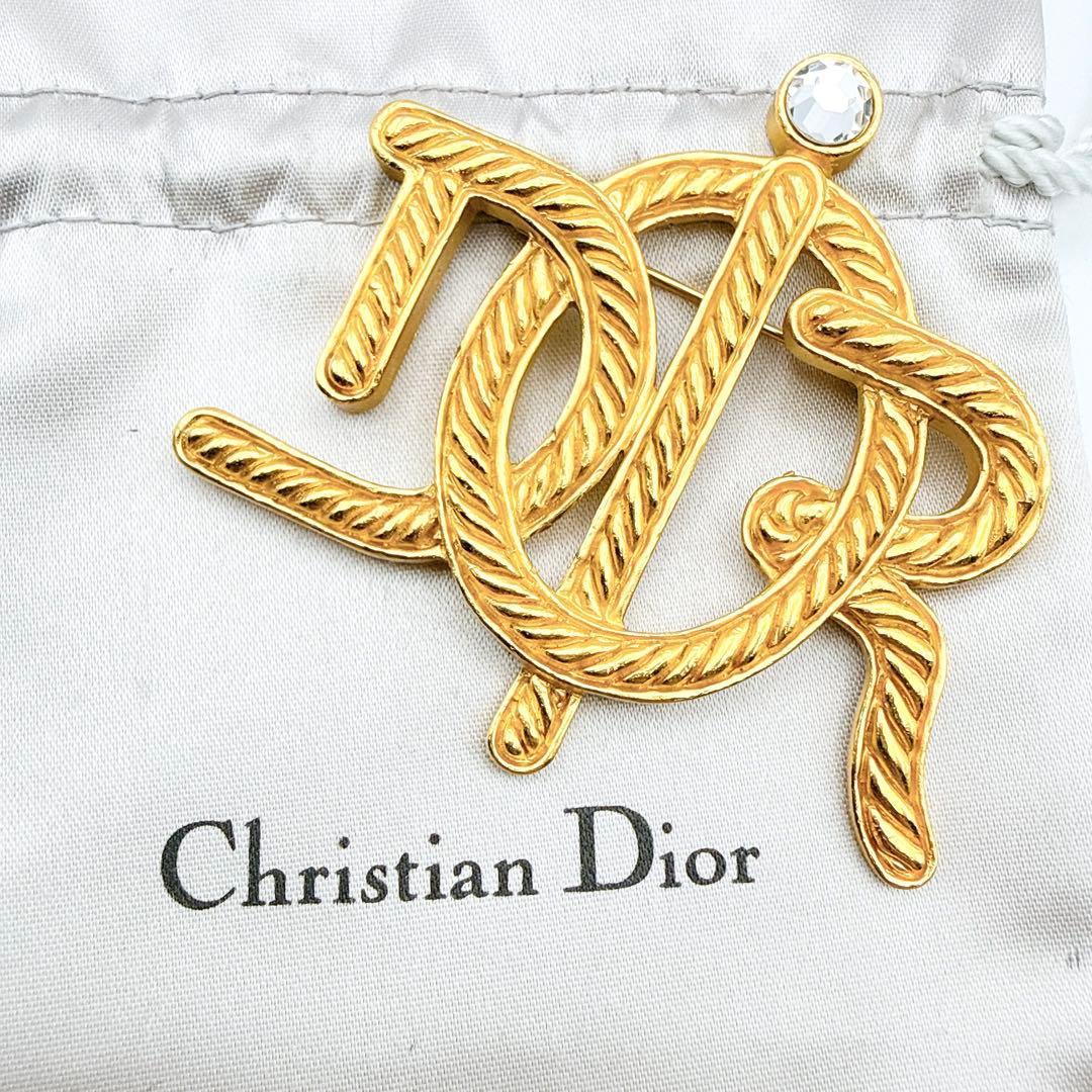 2967-2 ✨Dior　ブローチ　CD　ロゴ　希少　刻印