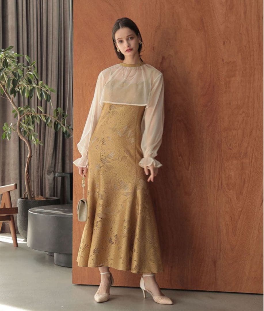 5★新品タグ付き★ドリードール　3wayシフォンボレロ&レースキャミドレス　L