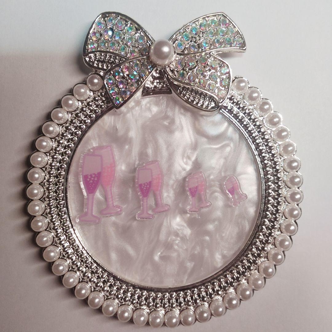 乾杯グラス　ネイルパーツ　痛ネイル　推しネイル　ピンクパープル