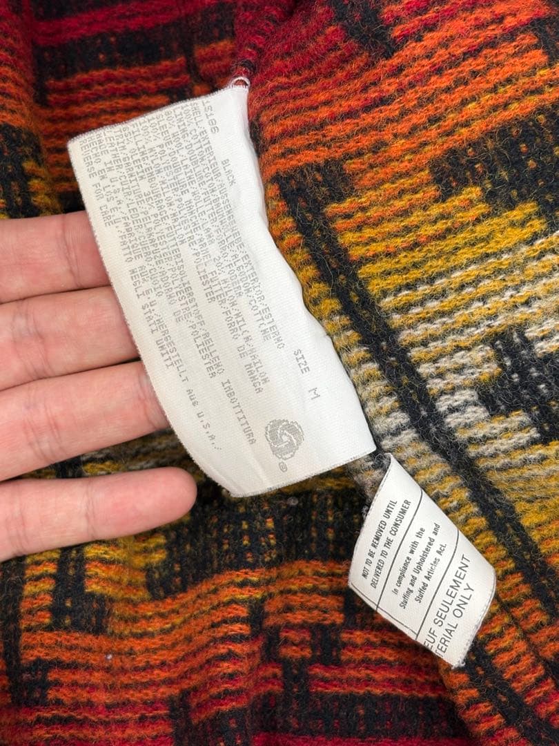 Woolrich ブラック カバーオール 襟レザー USA製 comoli