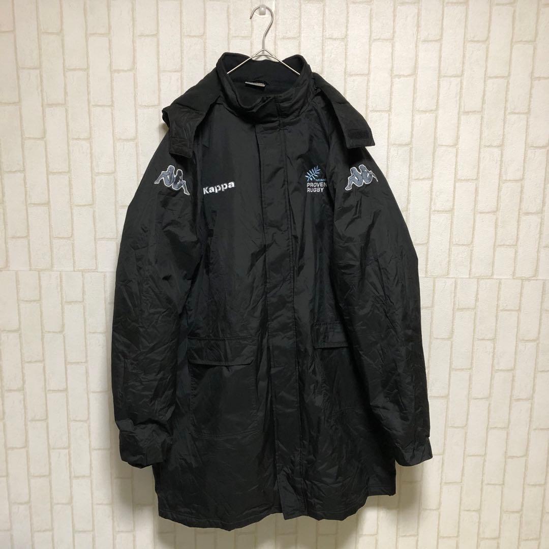 Kappa カッパ ベンチコート 刺繍 ラグビー 大学 ゆるだぼ XXXL 黒