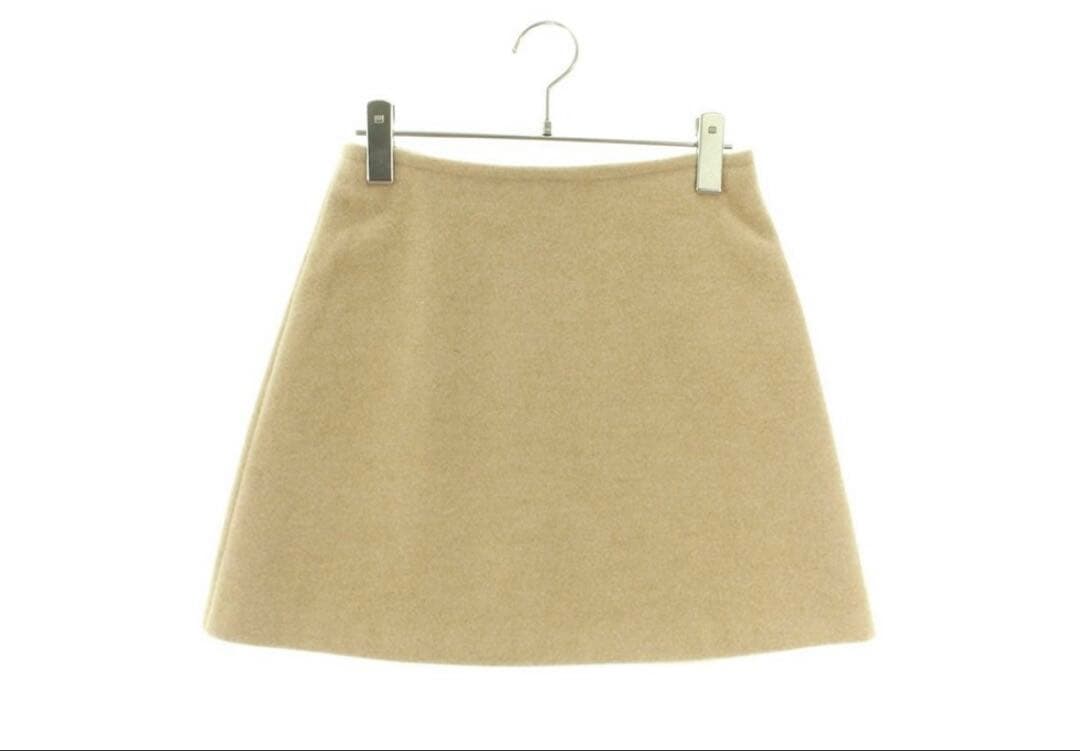 PATOU ベージュ フレアスカート ウール混紡