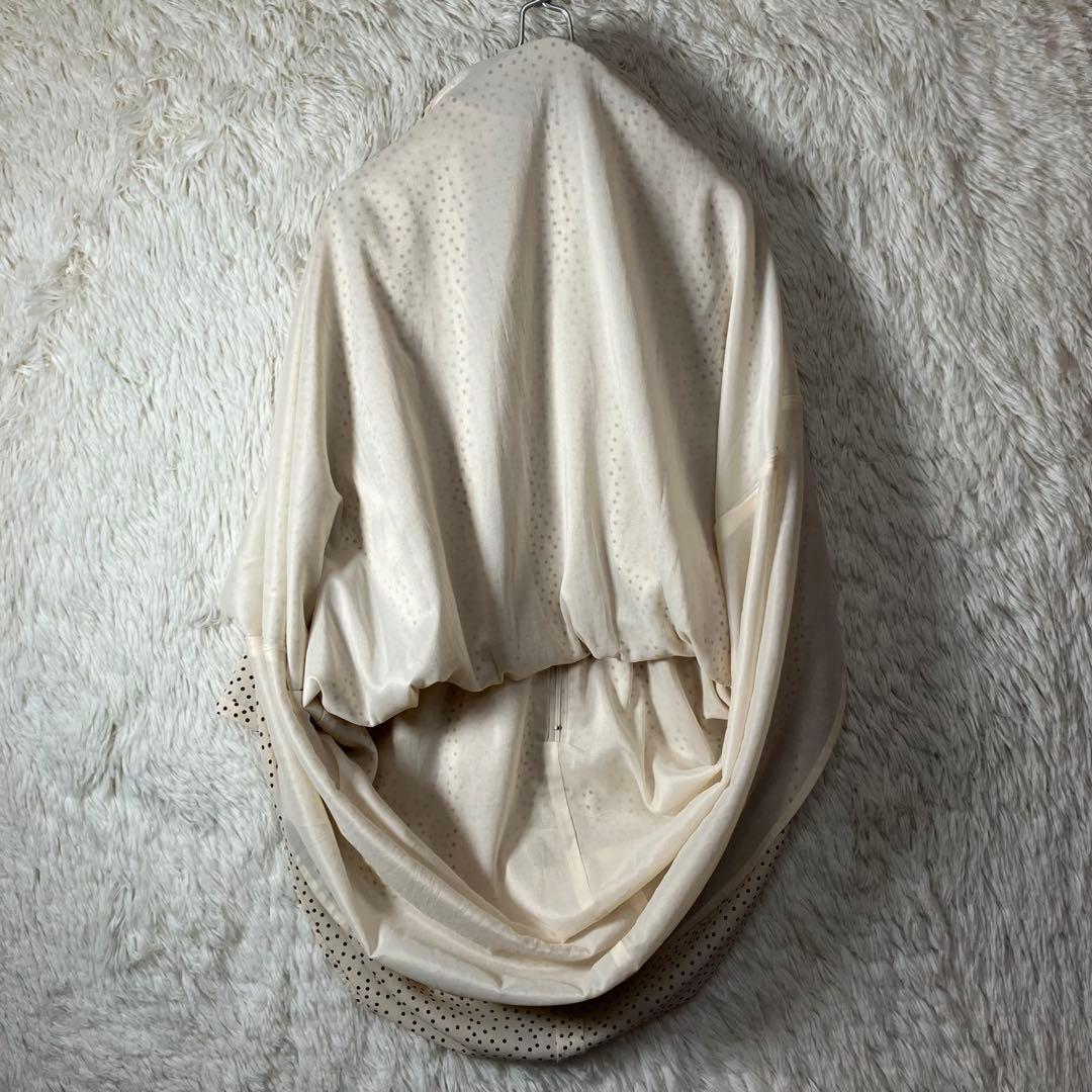 美品 マッキントッシュフィロソフィー Aラインワンピース ドット柄 ベージュ M