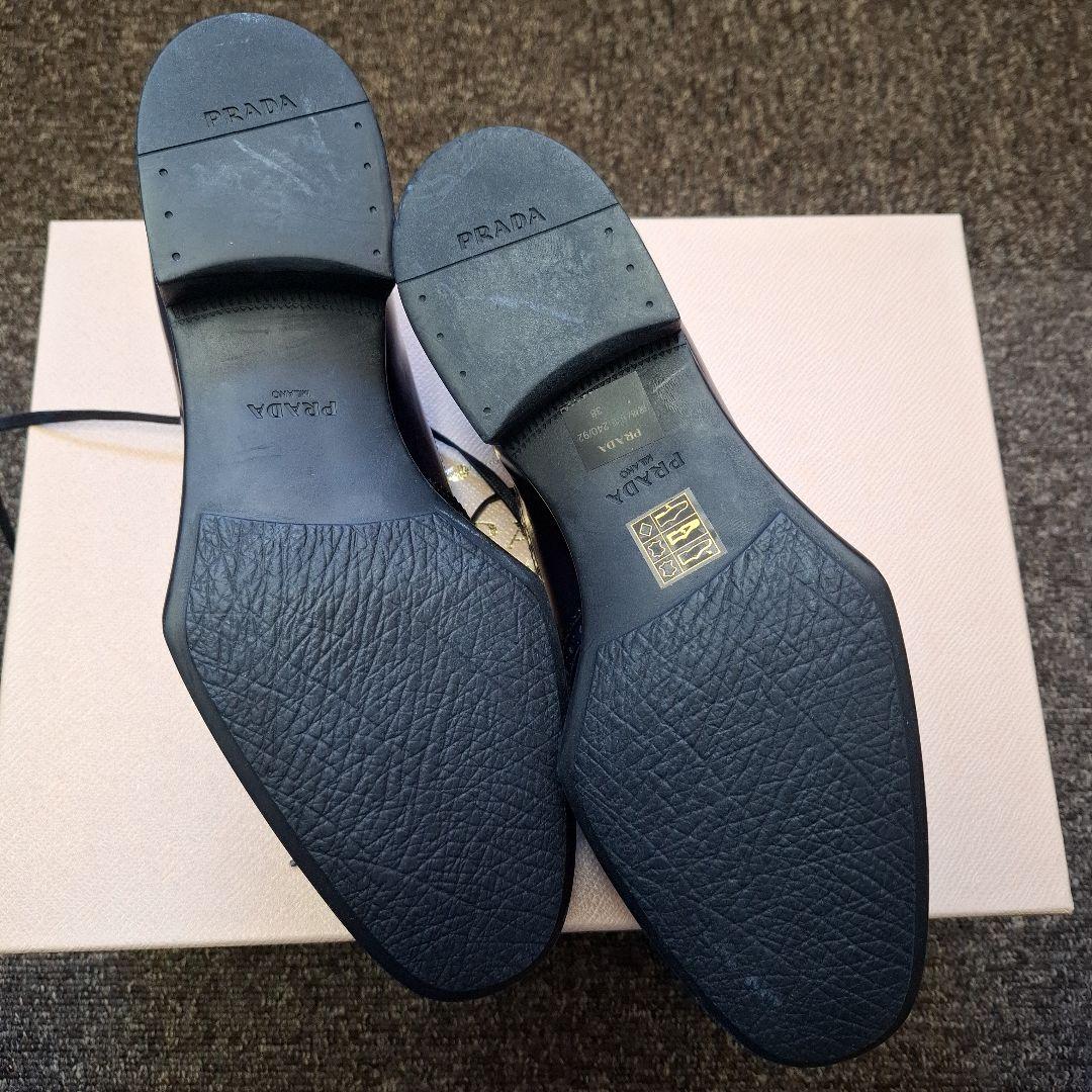 新品PRADA ネイビー オックスフォードシューズ
