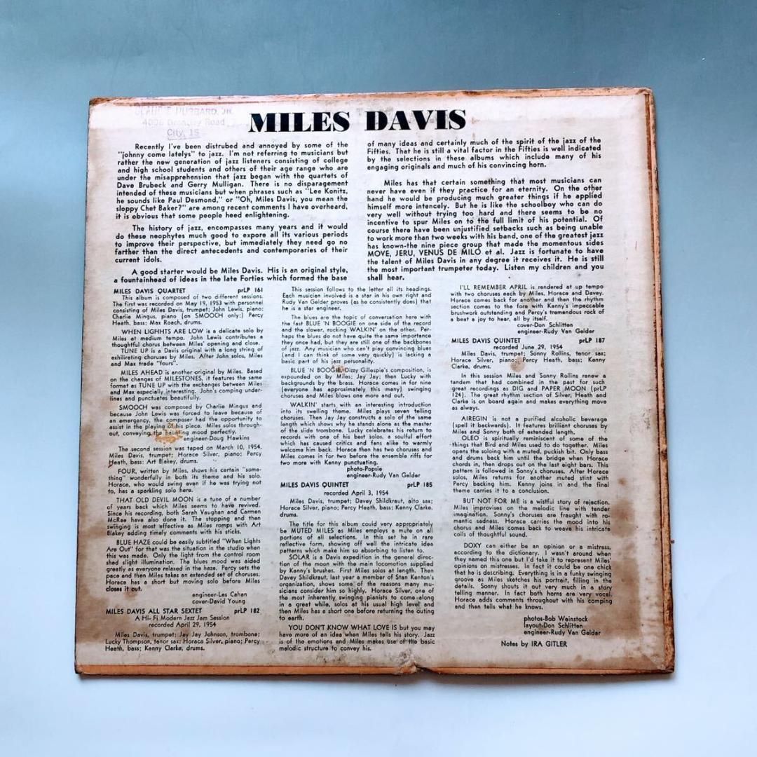 #3928【希少名盤】マイルス・デイビス 10インチ 1954年 レコード レア