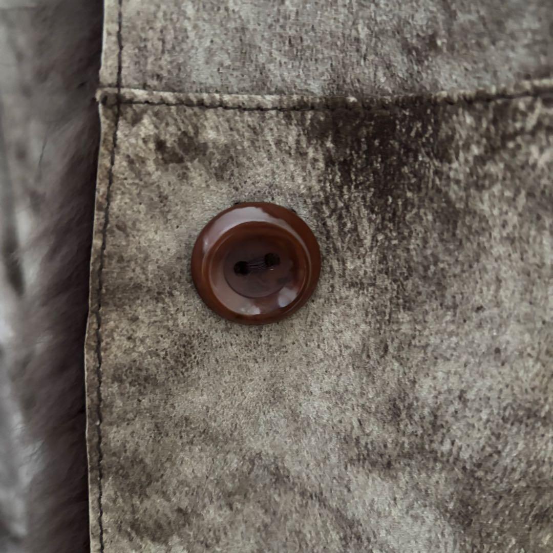 LUITEHMIS ラビットファー付コート40 防寒向き 上品カジュアル