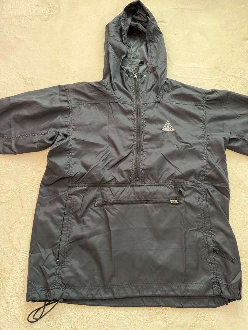 90's NIKE ACG ナイロンアノラック 刺繍ロゴ ブラック