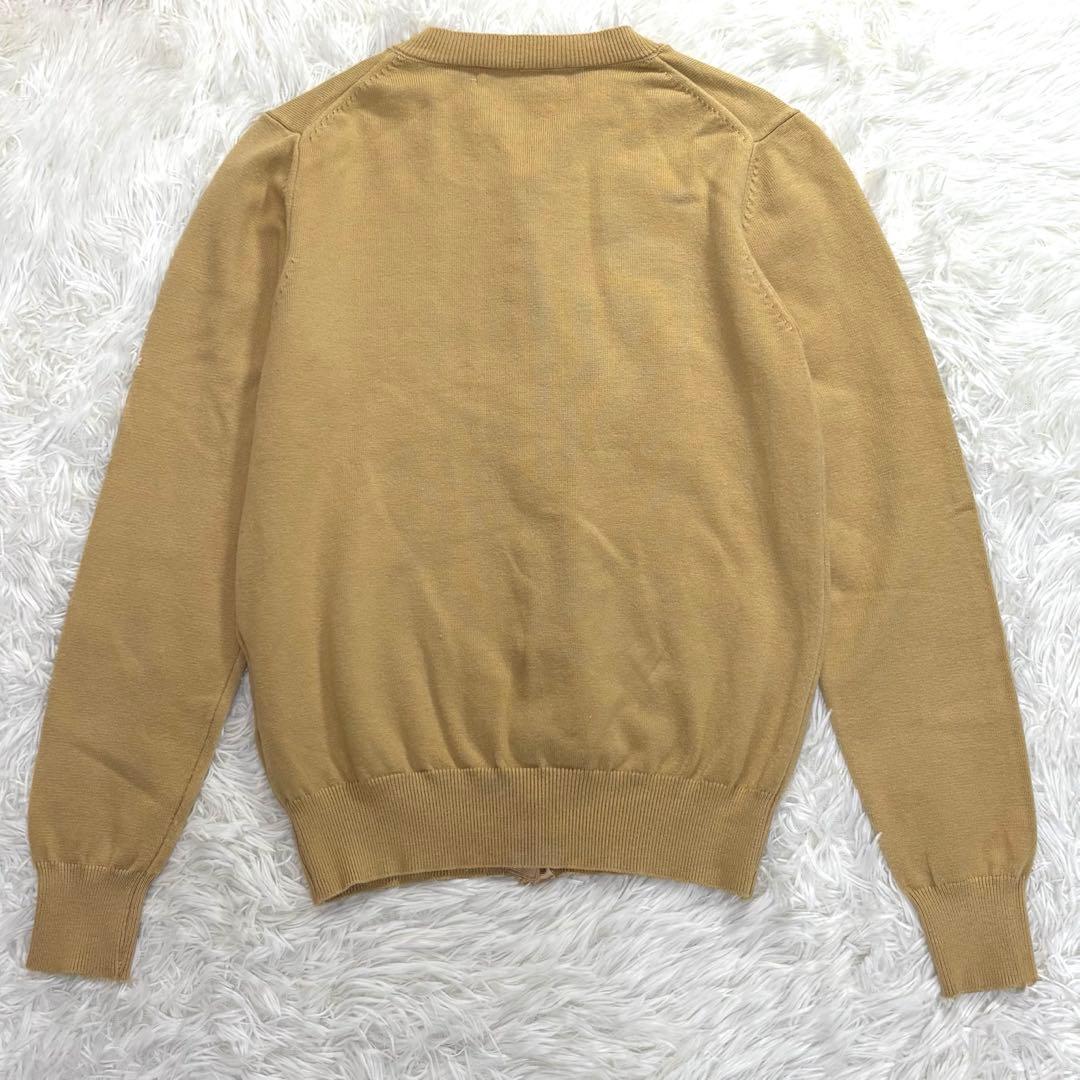 プレイ コムデギャルソン カーディガン 黒ハートロゴ ベージュ M 日本製