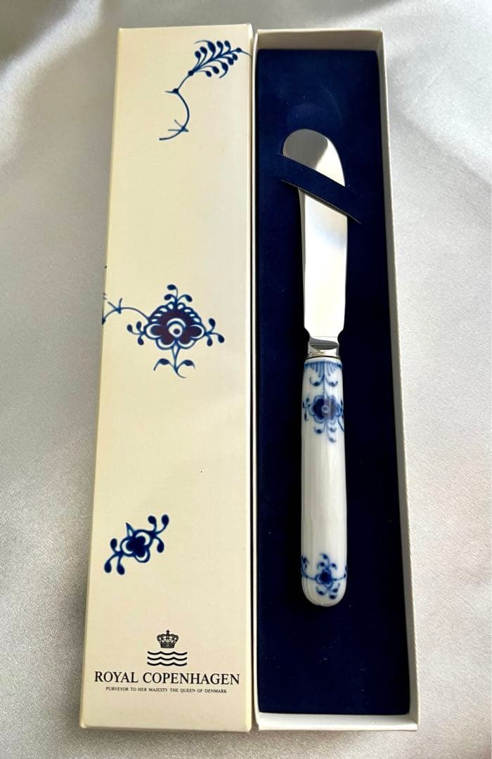 【未使用】稀少ロイヤルコペンハーゲン　ブルーフルーテッド★バターナイフ