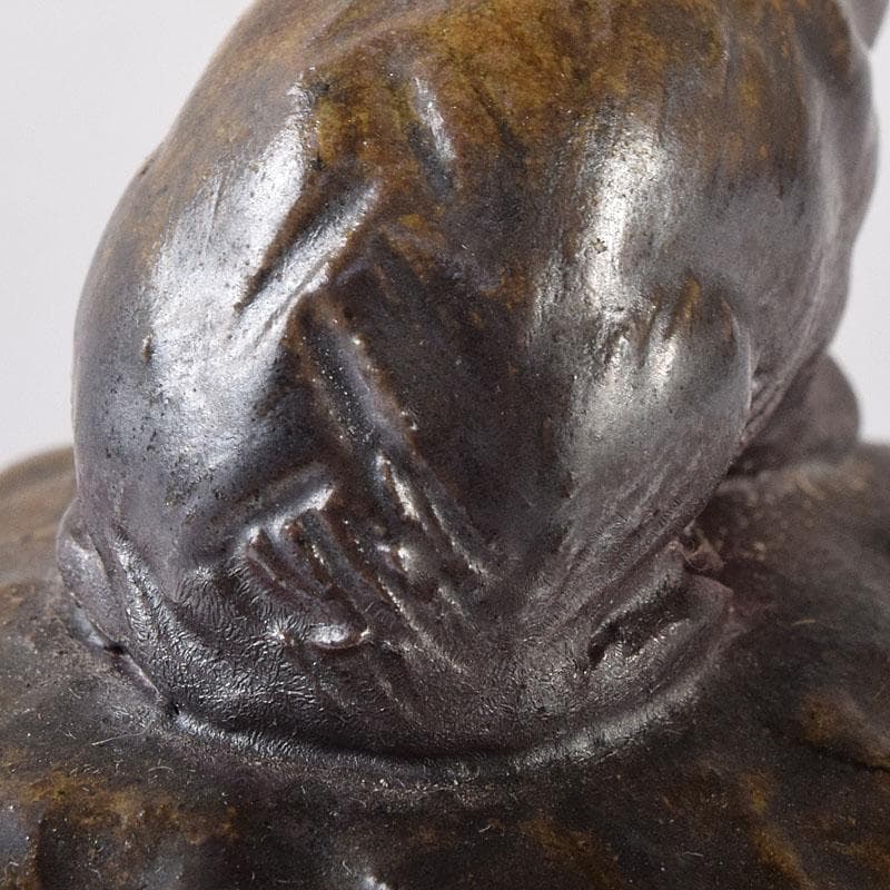 Lukes　茶道具　備前焼　人間国宝　金重陶陽作　猪摘香合　V　R8407