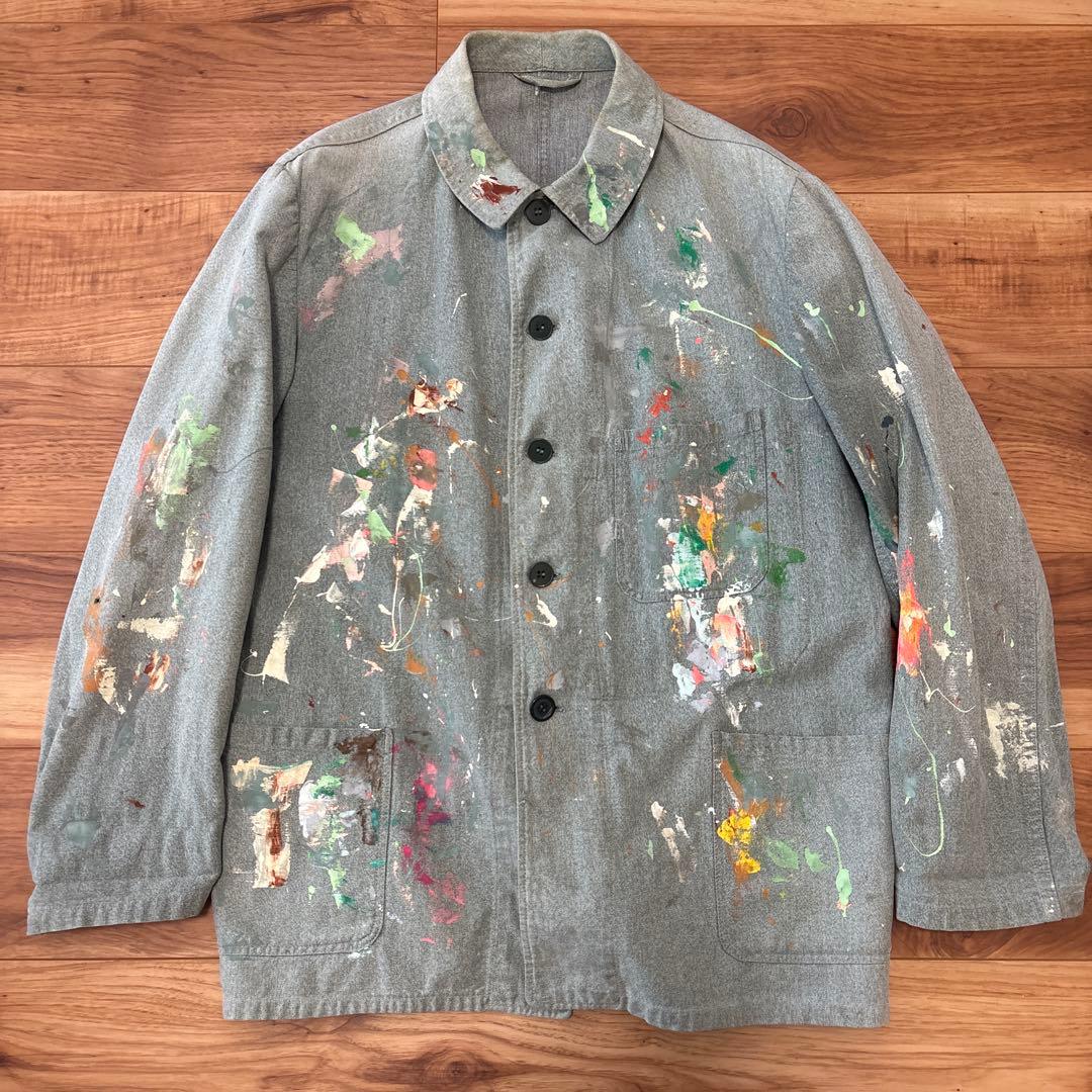 50S~60S リメイク　グリーンシャンブレーカバーオール　ユーロワーク　ドイツ