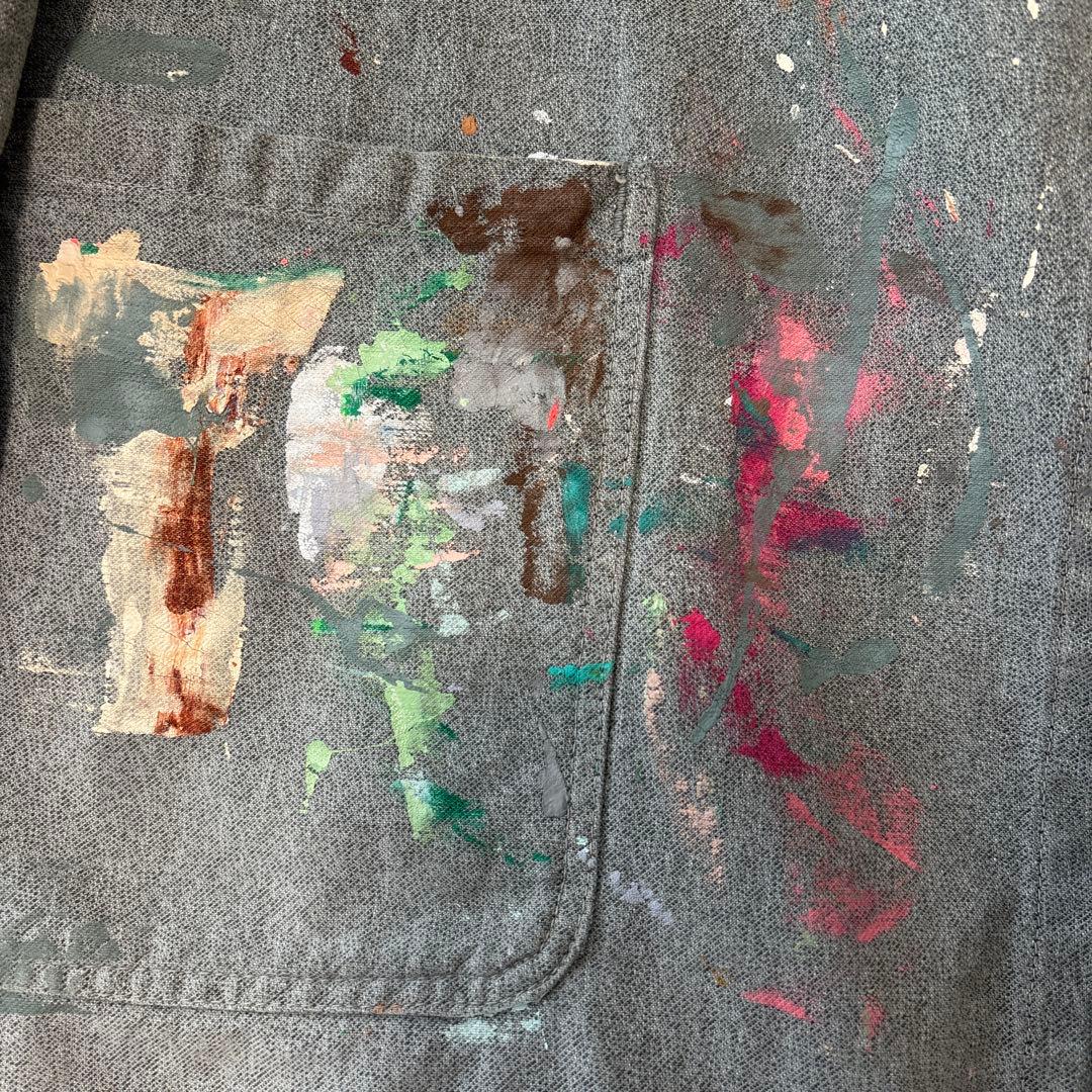 50S~60S リメイク　グリーンシャンブレーカバーオール　ユーロワーク　ドイツ