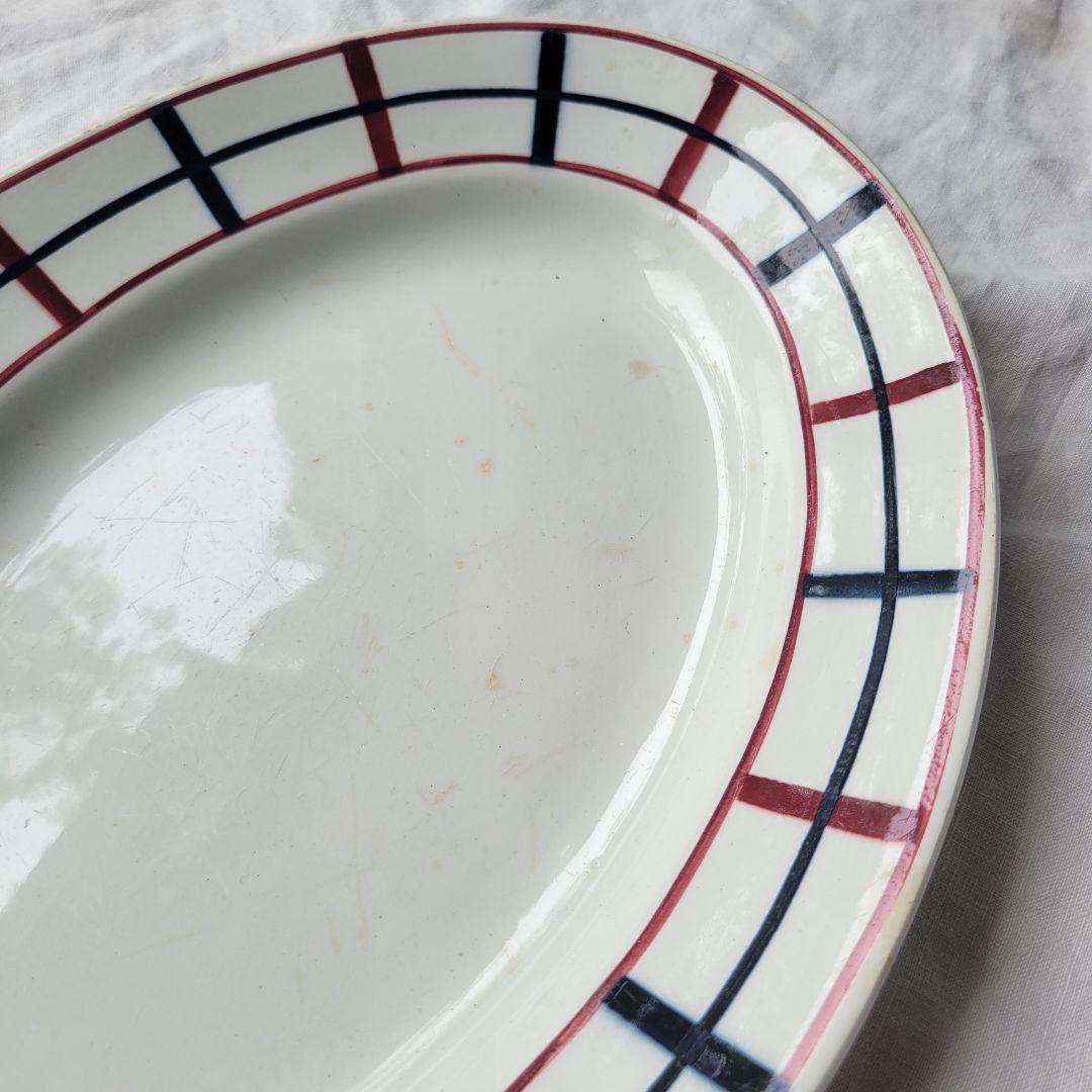 フランス　アンティーク　オーバル皿　バスク