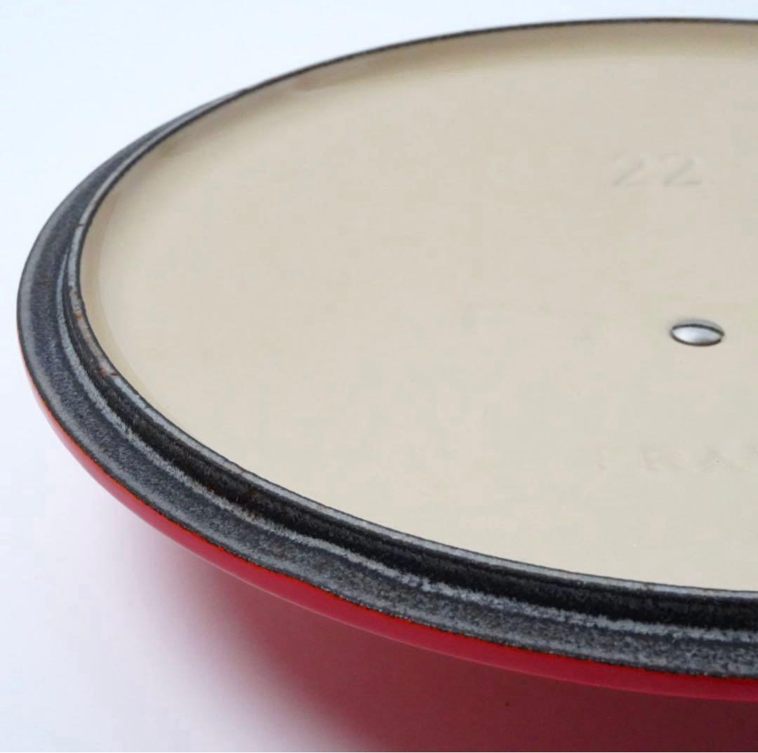 【極美品】LE CREUSET　ココット ロンド オレンジ22cm