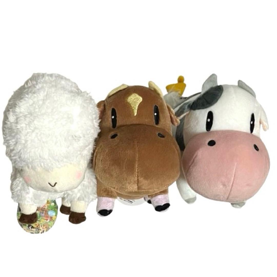 【未使用】牧場物語 ぬいぐるみ ひつじ ウシ 3点セット レア 希少 タグ付き