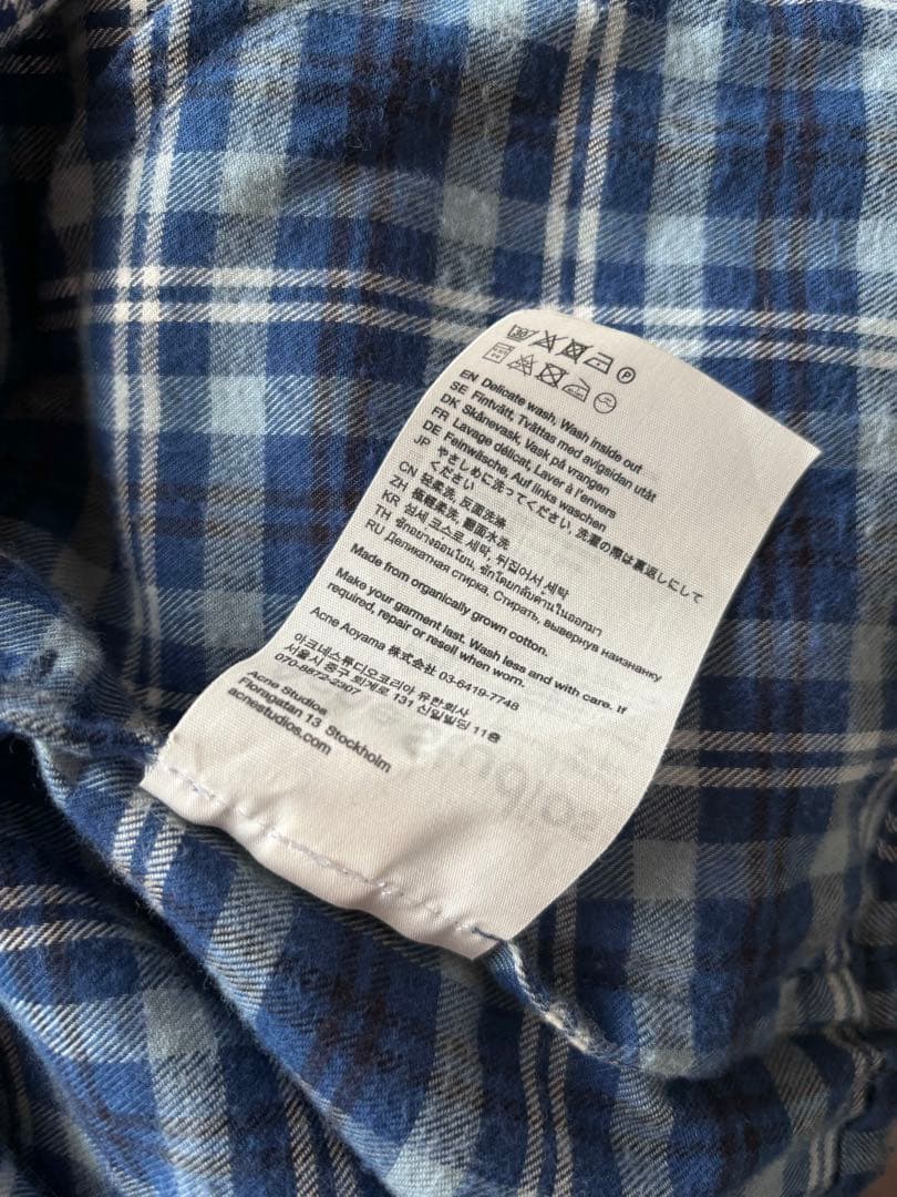 アクネストゥディオズ　チェックフード付きオーバーシャツ