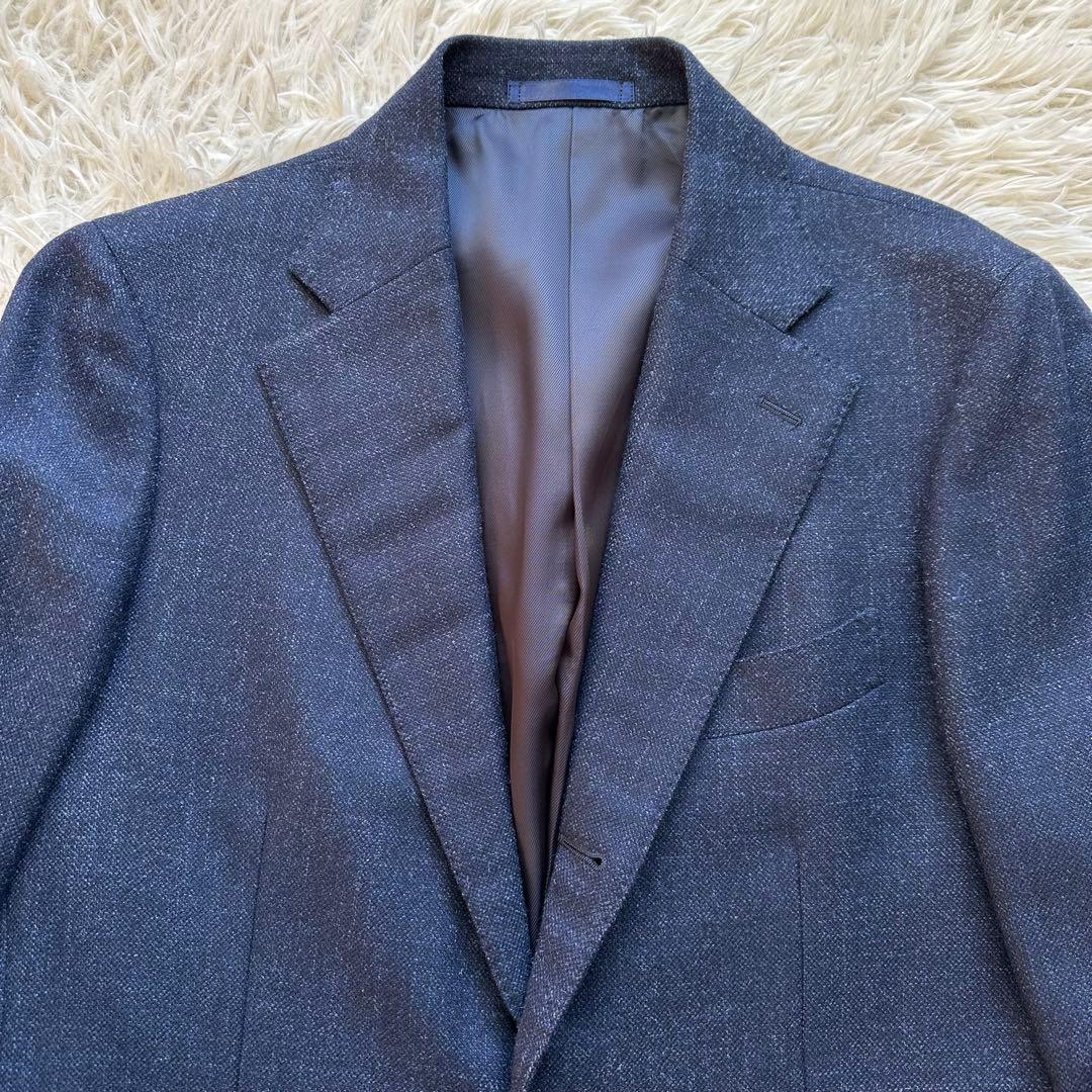 美品✨シップス×ロロ・ピアーナ　段返り　ジャケット　シルク　カシミヤ　ネイビー