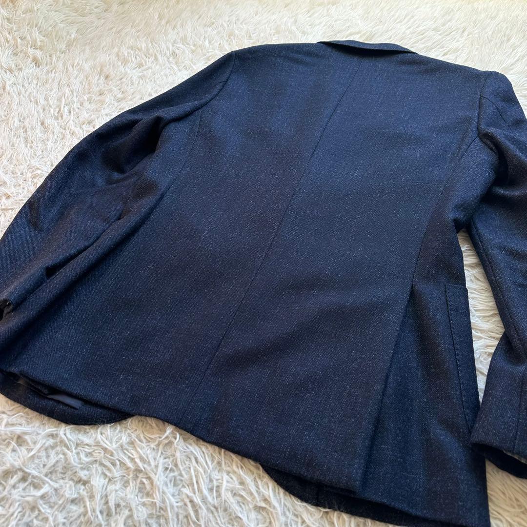 美品✨シップス×ロロ・ピアーナ　段返り　ジャケット　シルク　カシミヤ　ネイビー