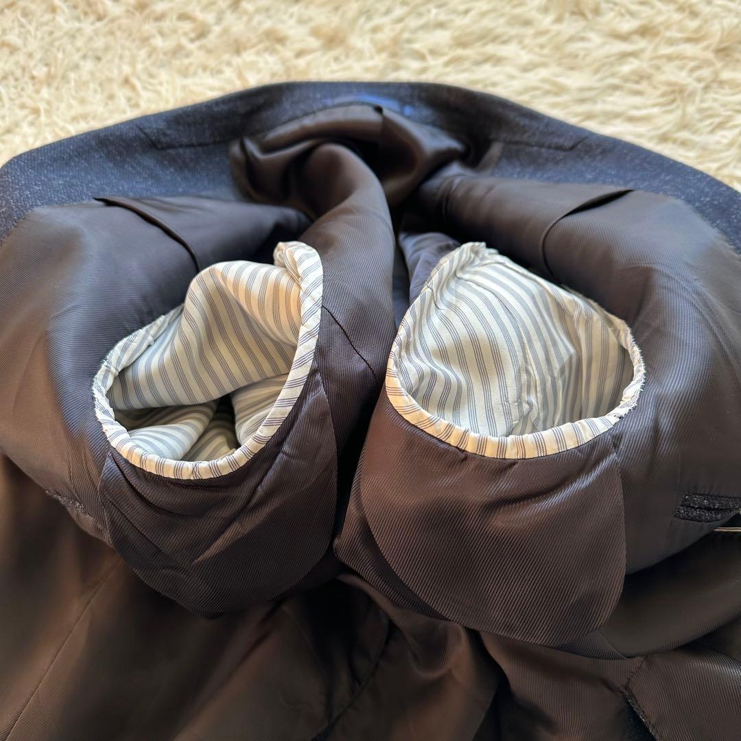 美品✨シップス×ロロ・ピアーナ　段返り　ジャケット　シルク　カシミヤ　ネイビー