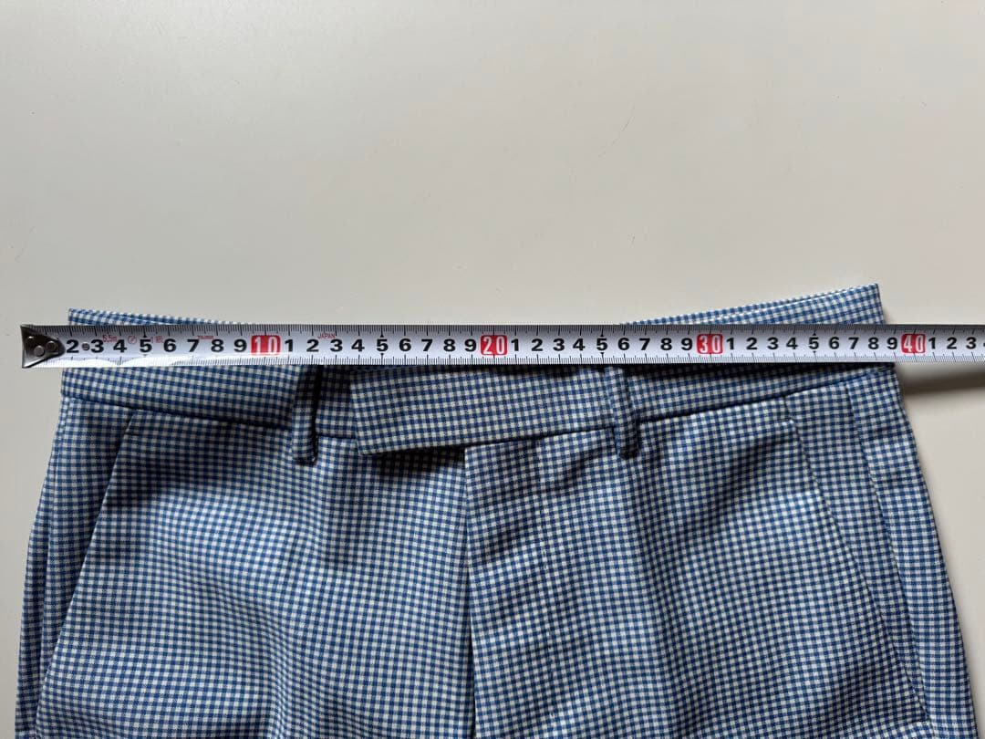 (最終価額) GUCCI 青と白のチェック スラックス