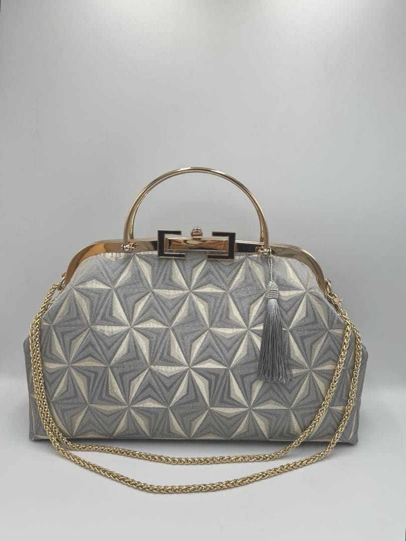 【ハンドメイド】ビッグサイズのがま口バッグ　3way 2点セット　#599