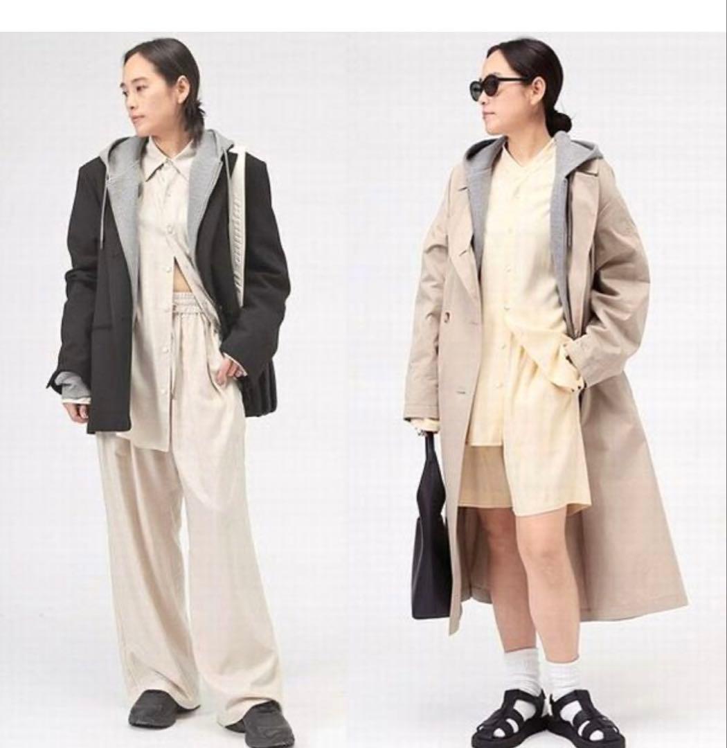 美品AP STUDIO ドゥーズィエムクラス ボンディング ミニマル パーカー