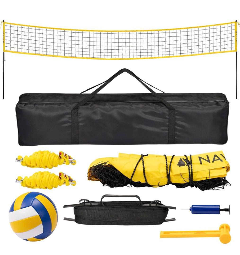 【Navaris】バレーボールセット 屋外 収納ケース付き