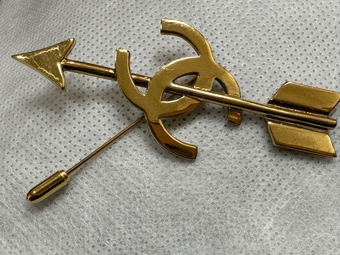 CHANEL シャネル　ココマーク　アローピンブローチ　ゴールド　ヴィンテージ