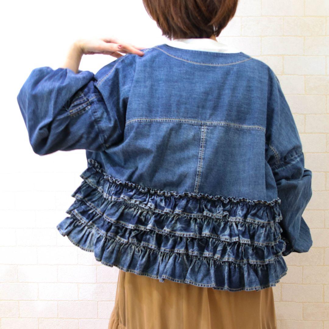 ayane　ダンガリーバックフリルブルゾン　美品　デニムジャケット　現行