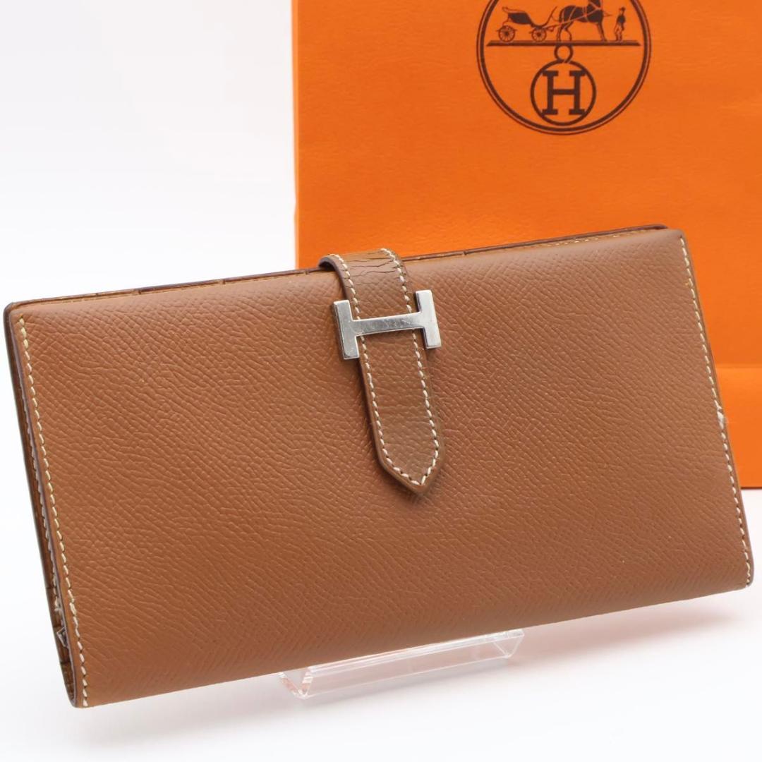 【極美品】HERMES ベアンクラシック ゴールド　エプソン　長財布