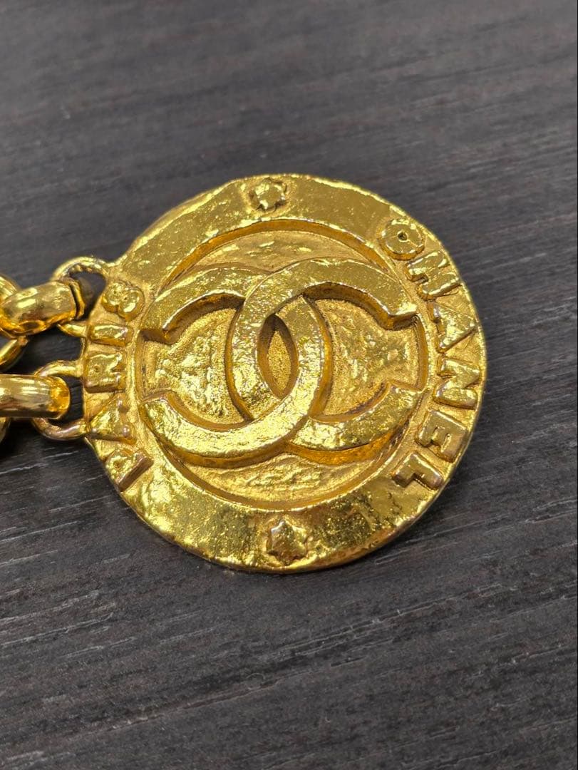 R2756 美品 シャネル ココマーク メダルモチーフ 2連 チェーンベルト