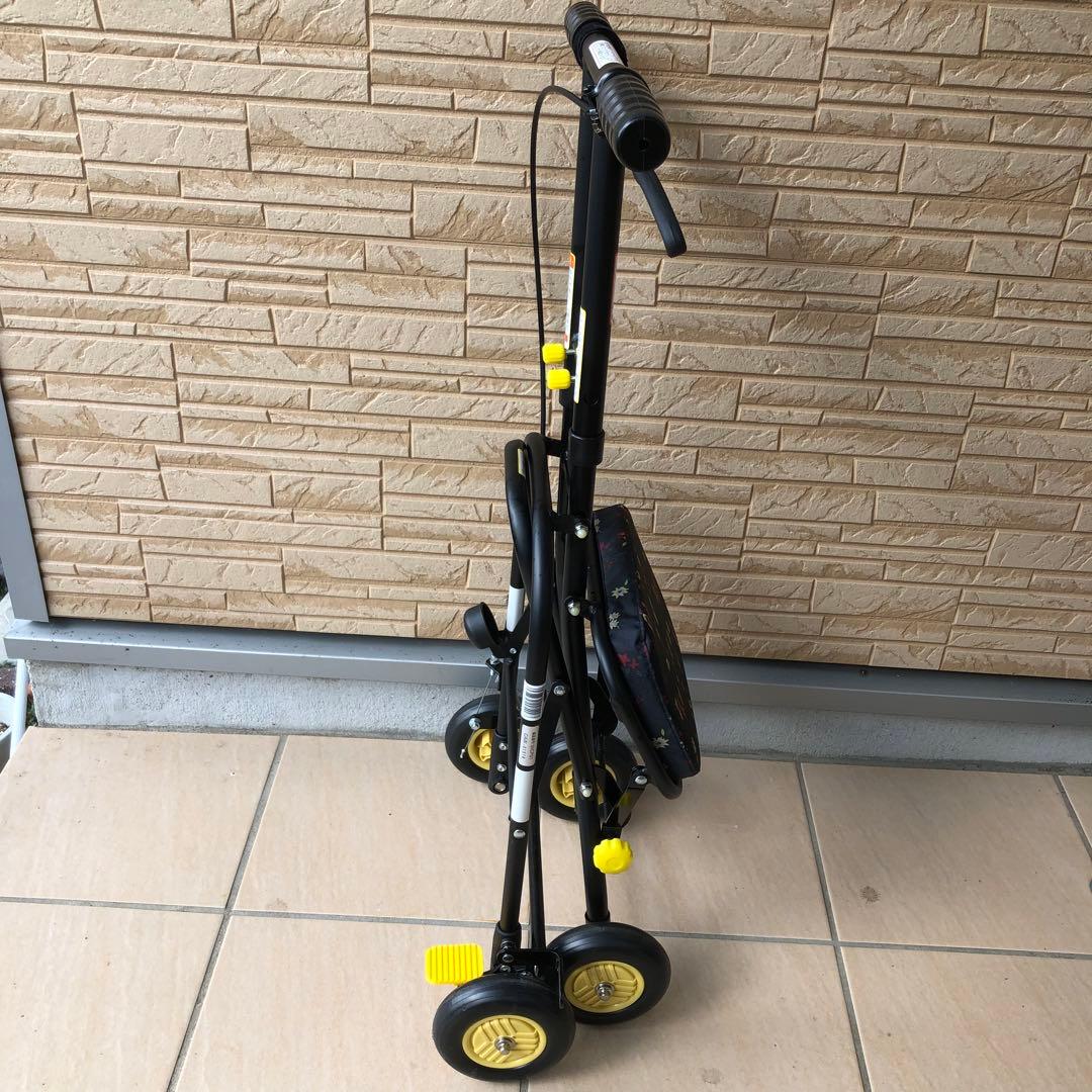 幸和製作所 シルバーカー プチカ SICP01 フラワーブラック バッグなし