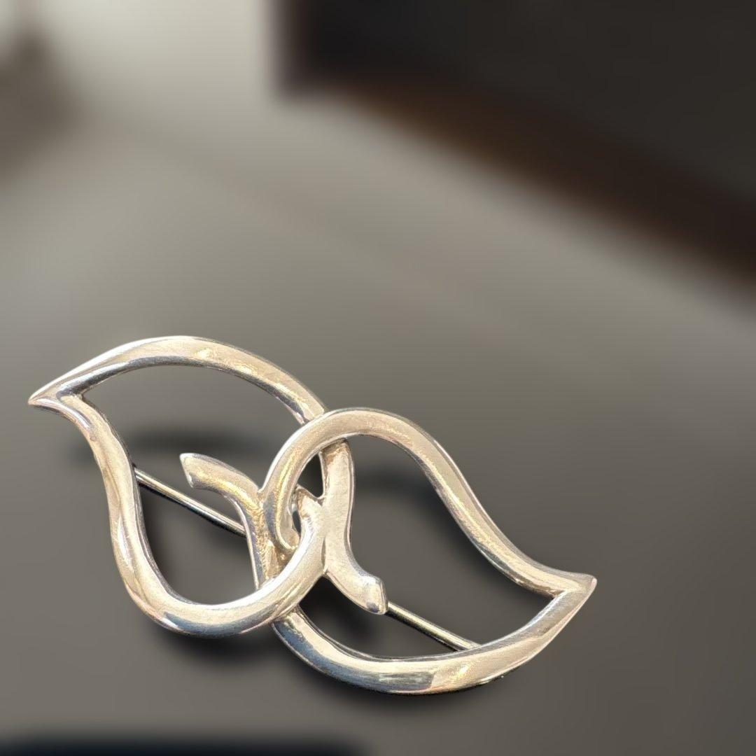 ✨TIFFANY brooch✨ティファニーブローチ ダブルリーフ ピンブローチ