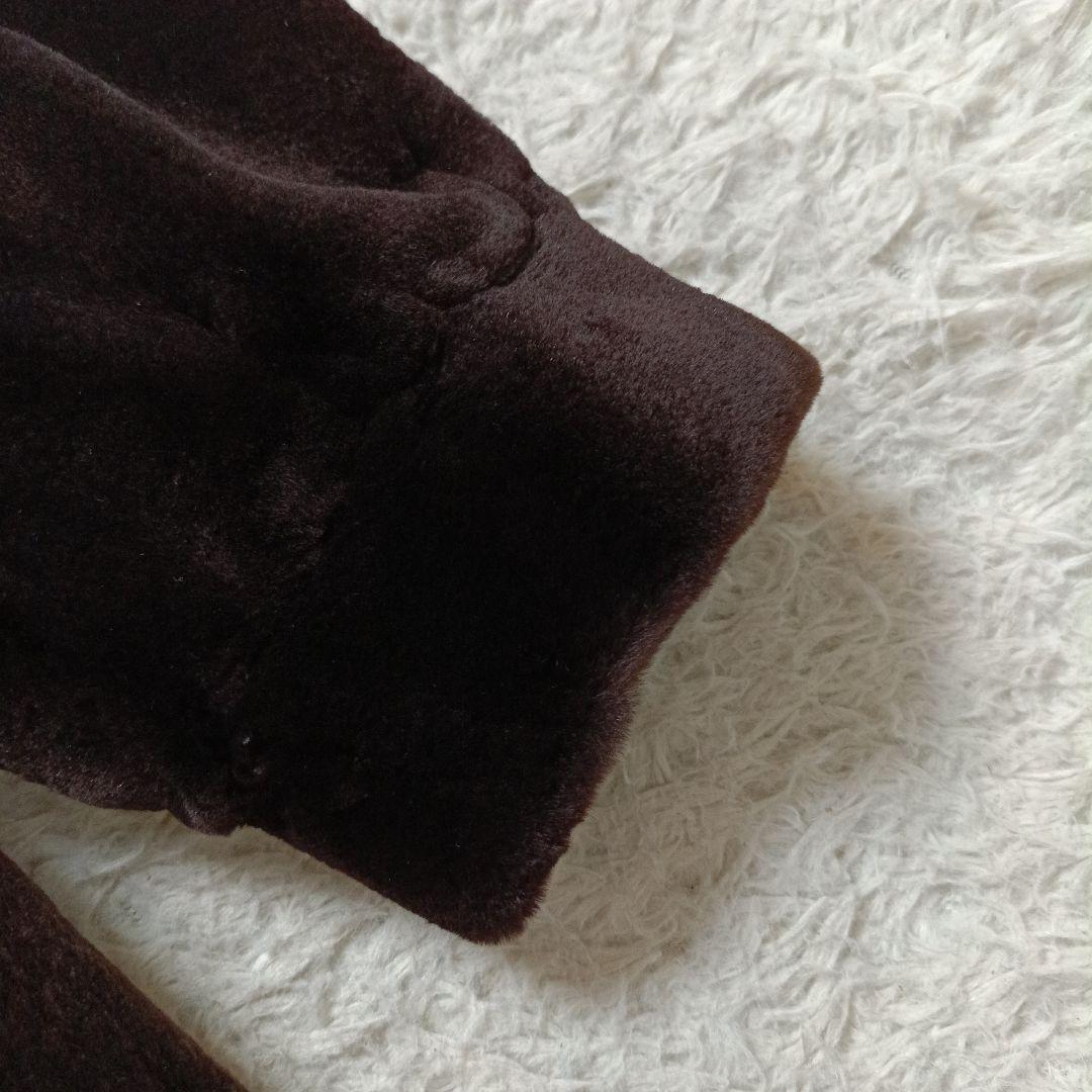 美品✨サガミンク　シェアードミンク　銀タグ　装飾ボタン　ロング丈　大きめサイズ