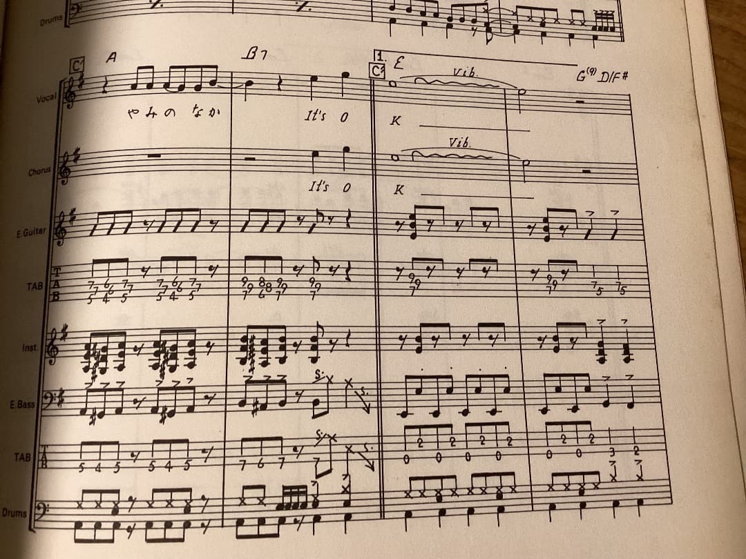 ★楽譜/ザグッバイ/ザグッバイブレーション/タブ譜/バンドスコア/野村義男