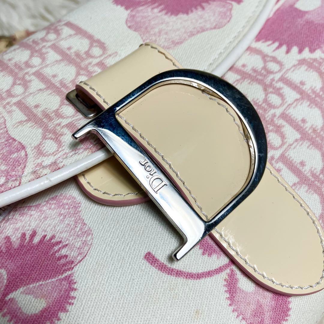 【美品・希少】 クリスチャンディオール チェーンポーチ トロッター フラワー