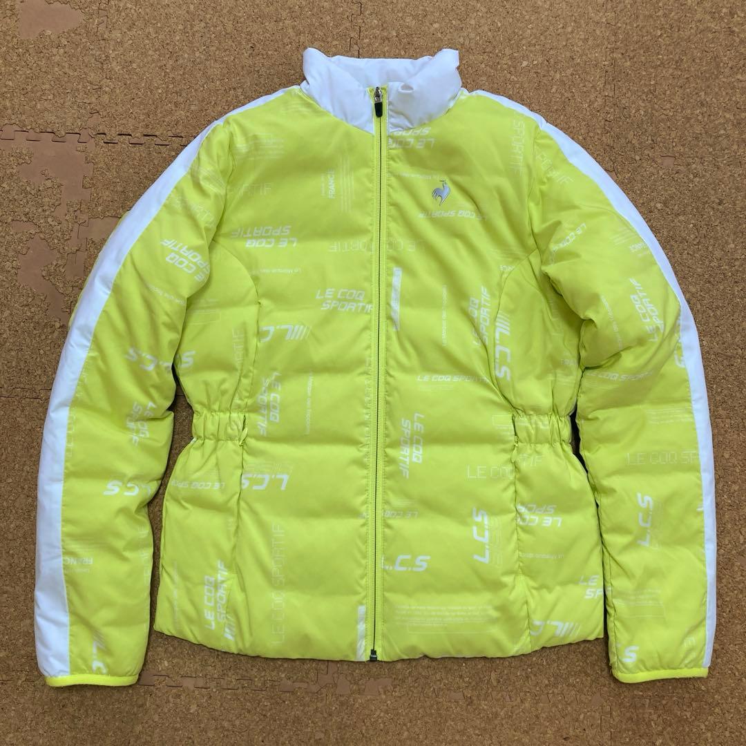 【美品】ルコックle coq sportifダウンジャケットゴルフLレディース黄