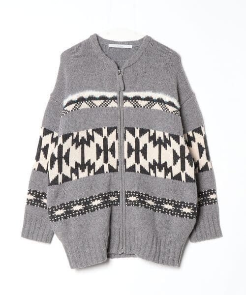 フレームワーク　ジャガードジップ カーディガン
