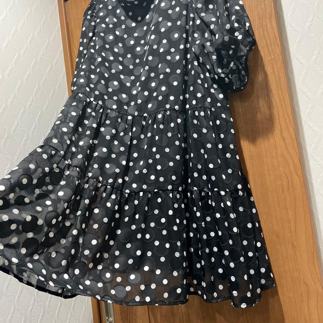 チュニックワンピース　⑥ ローズティアラ　46 水玉　ゆったり