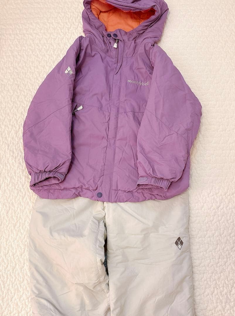 モンベル　スキーウェア 110cm 上下セット　パウダーライトパーカ
